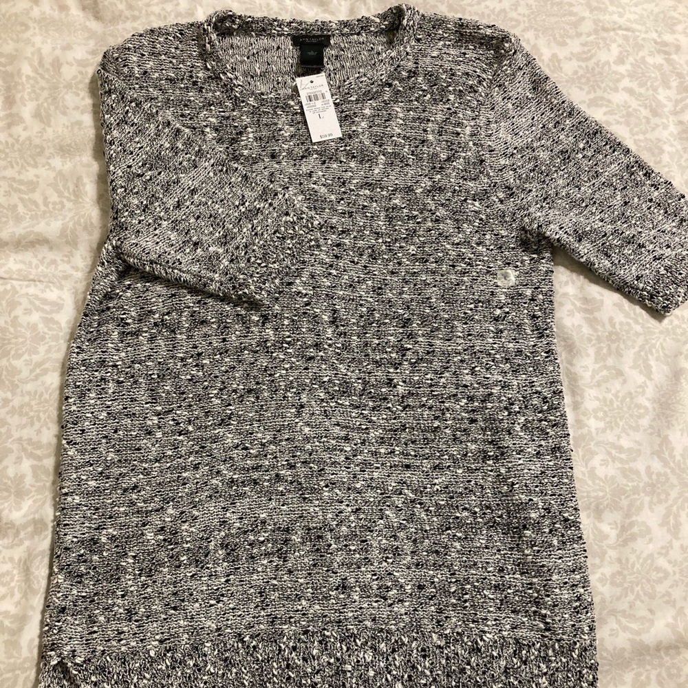NWT - Ann Taylor Black and White Sweater Top